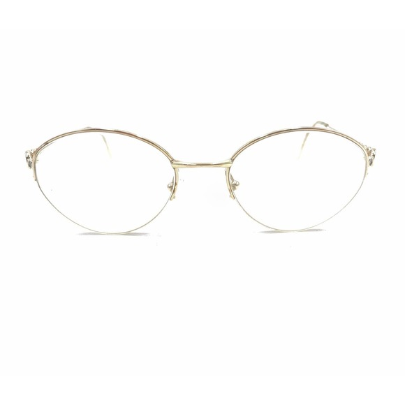 Christian Dior CD 3568 404 Gold Crystals Half Rim Eyeglasses Frames 130 Austria - Picture 6 of 12